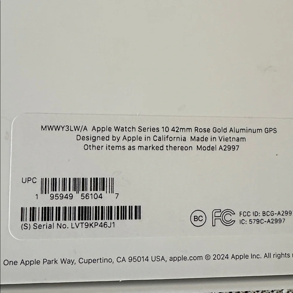 Apple Watch series 10 BOX ONLY